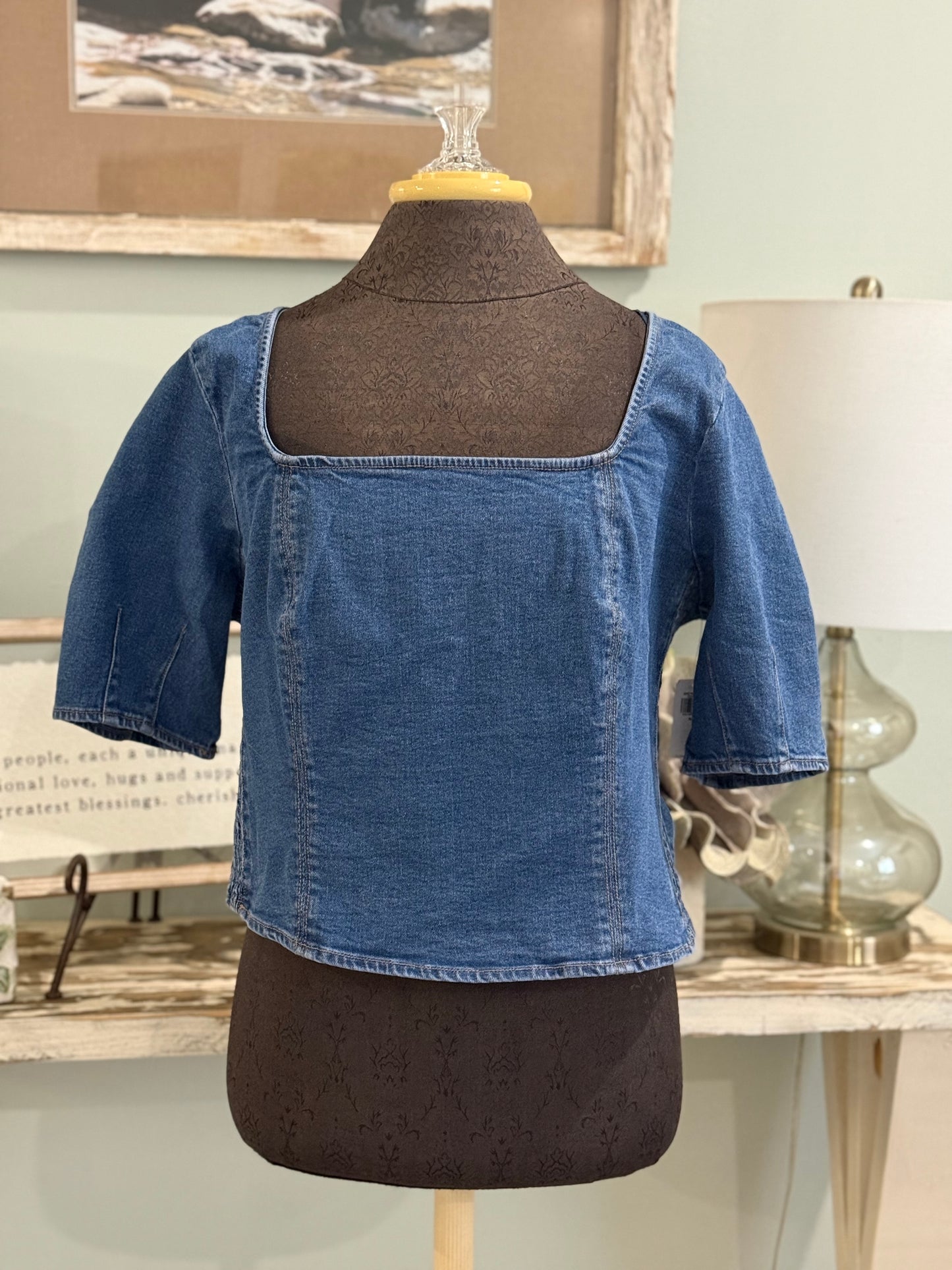 Womens Old Navy Denim Blouse XL NWT