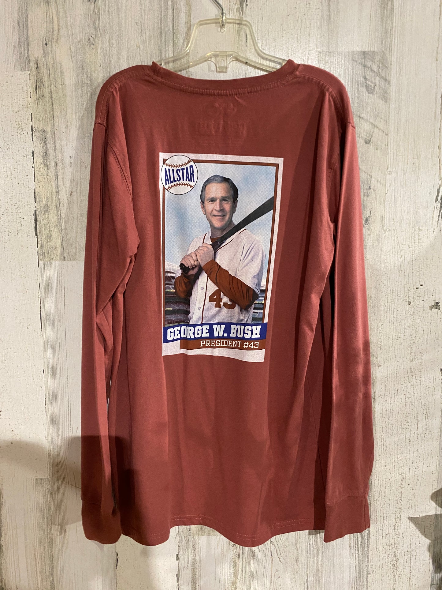 Mens George W Bush Long Sleeve Tshirt Small