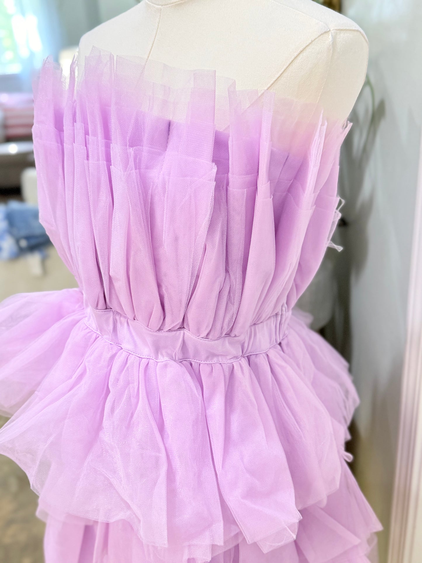 Womens Strapless Tulle Party Dress Large NWT