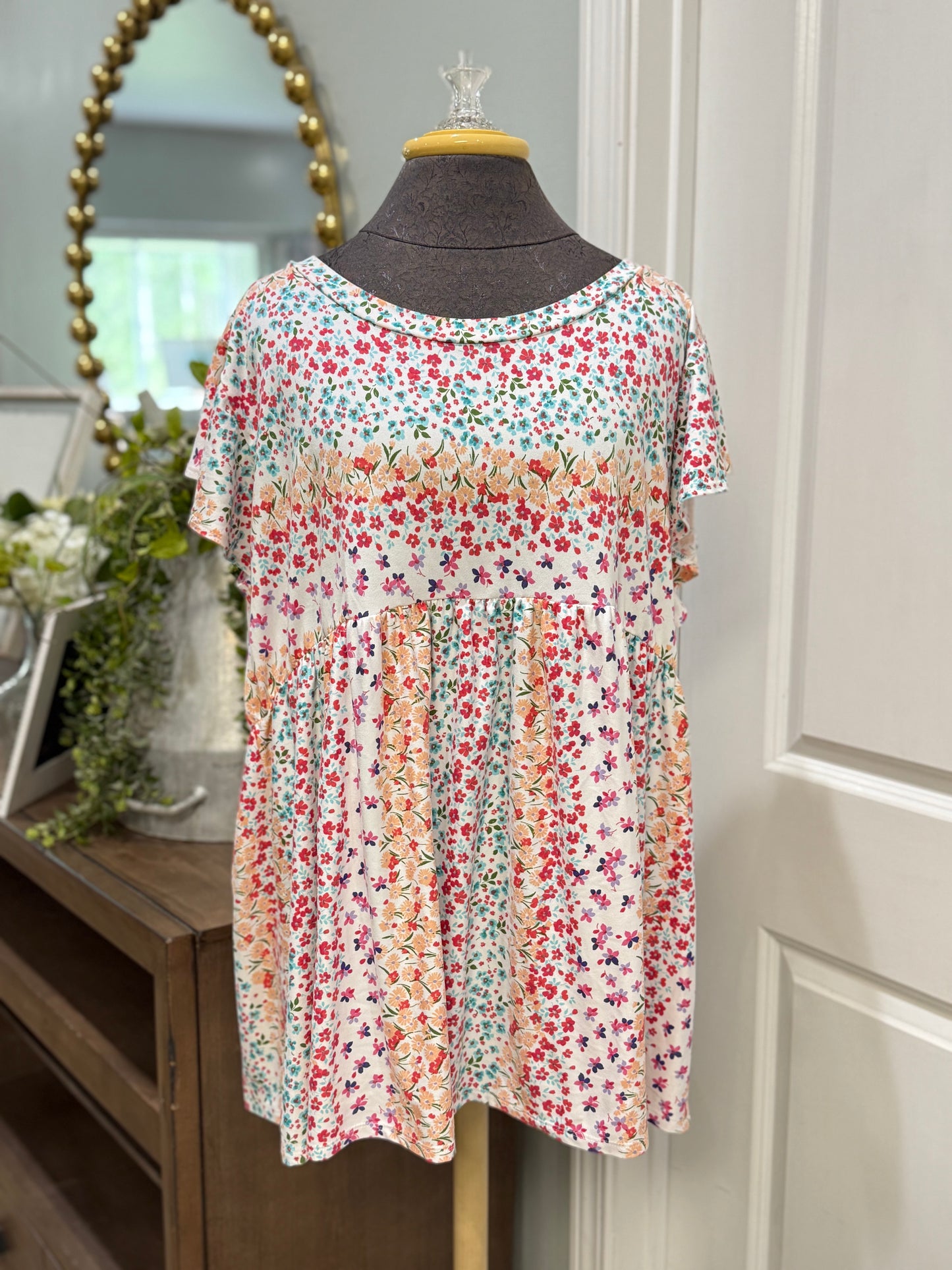Womens Haptics Floral Blouse 2X EUC