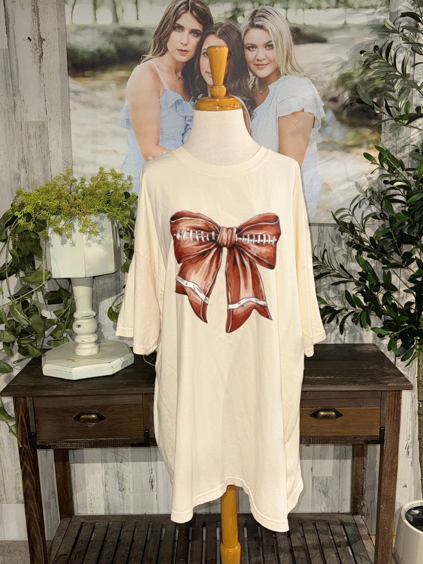 Womens Comfort Colors Bow Tee 3X NWT