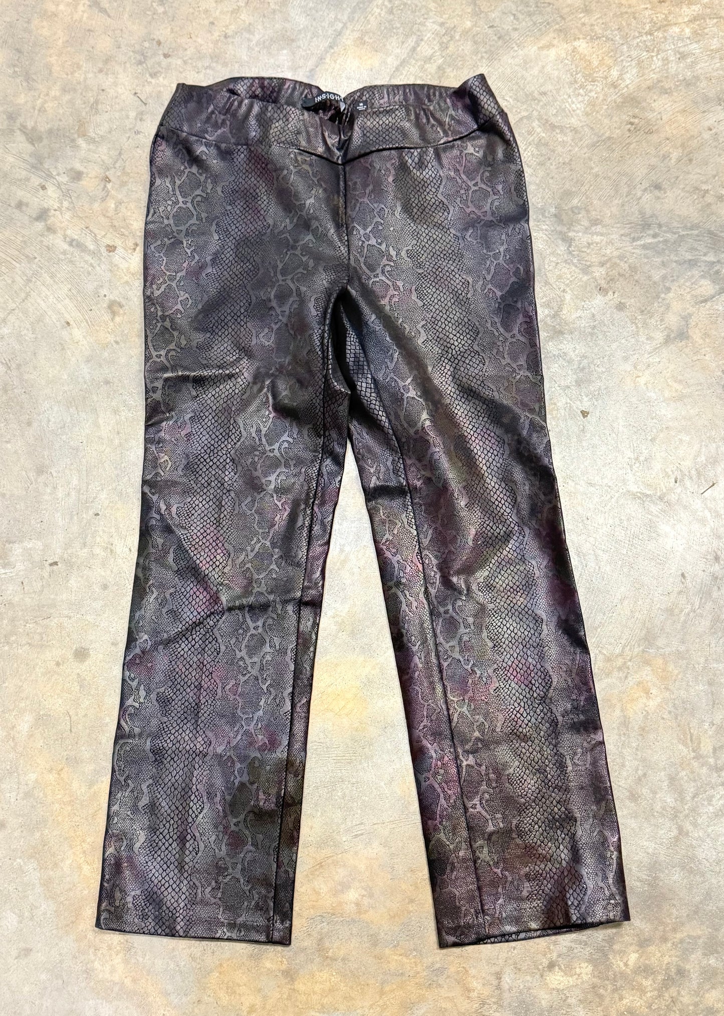 Womens Faux Leather Snake Print Pants Size 16 EUC