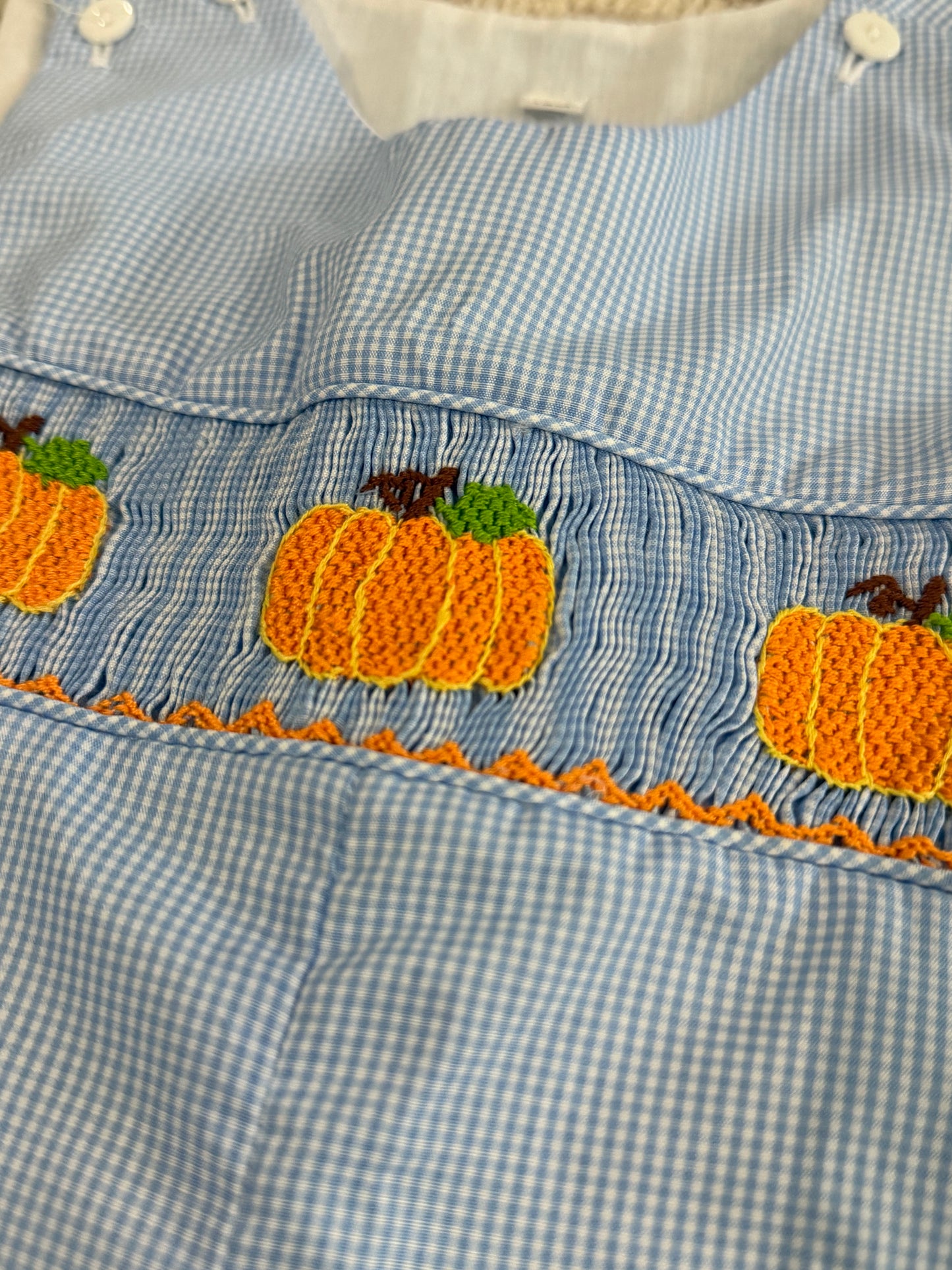 Boys Smocked Pumpkin Jon Jon Size 18M