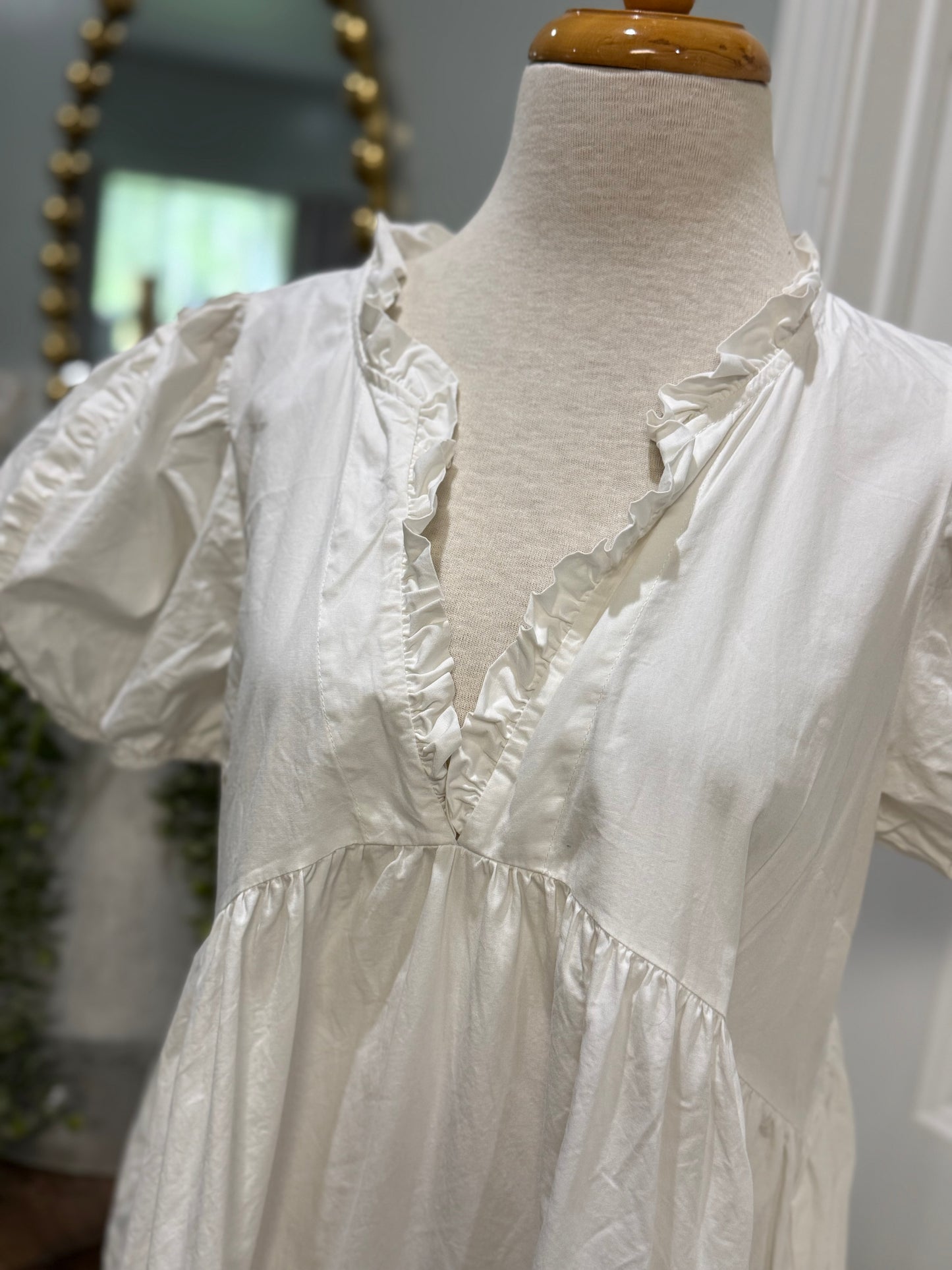 Womens Mable White Dress Size Large