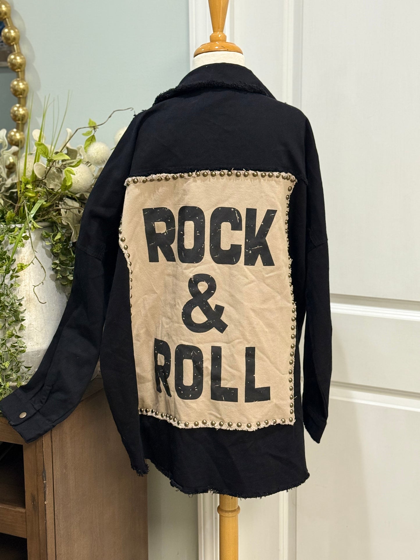 Womens Rock & Roll Denim Jacket Size Large