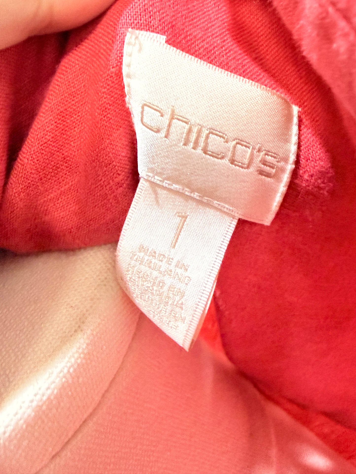 Womens Chico's Linen Button Down Medium EUC