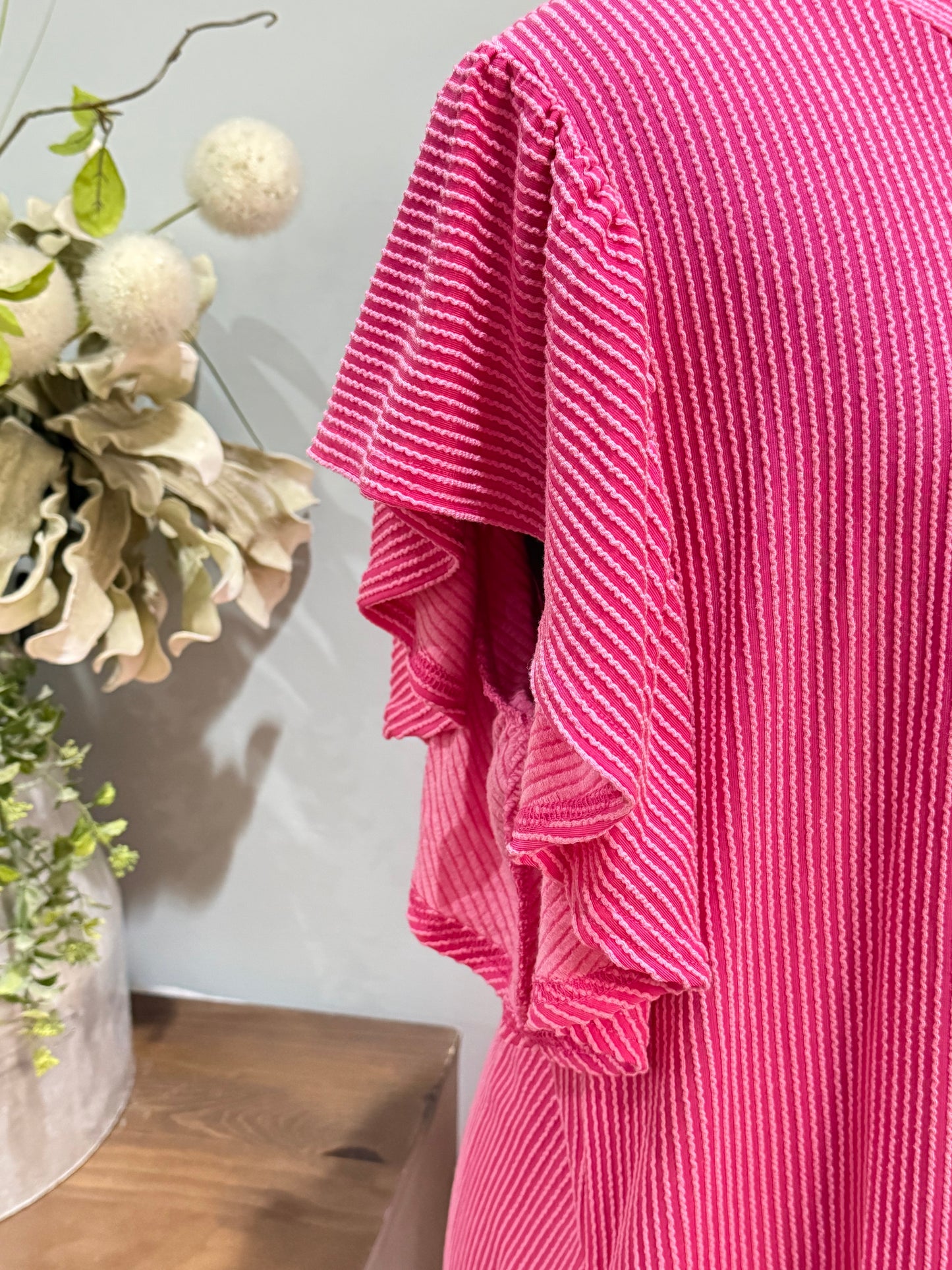 Womens Pink Ribbed Dress Size Large EUC
