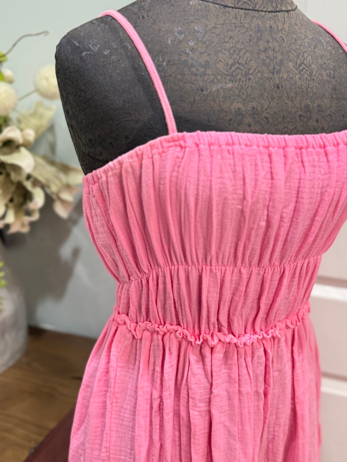 Womens Ocean Drive Pink Maxi Dress Medium EUC