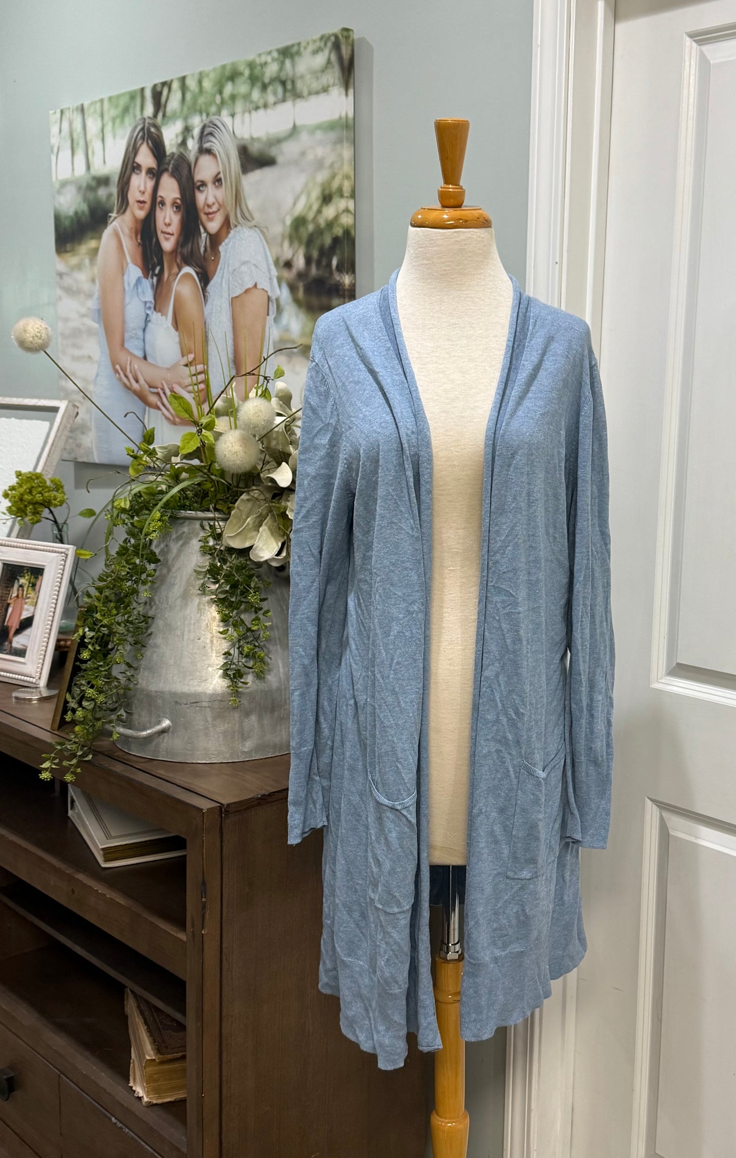Womens Chaps Duster Cardigan Size Large