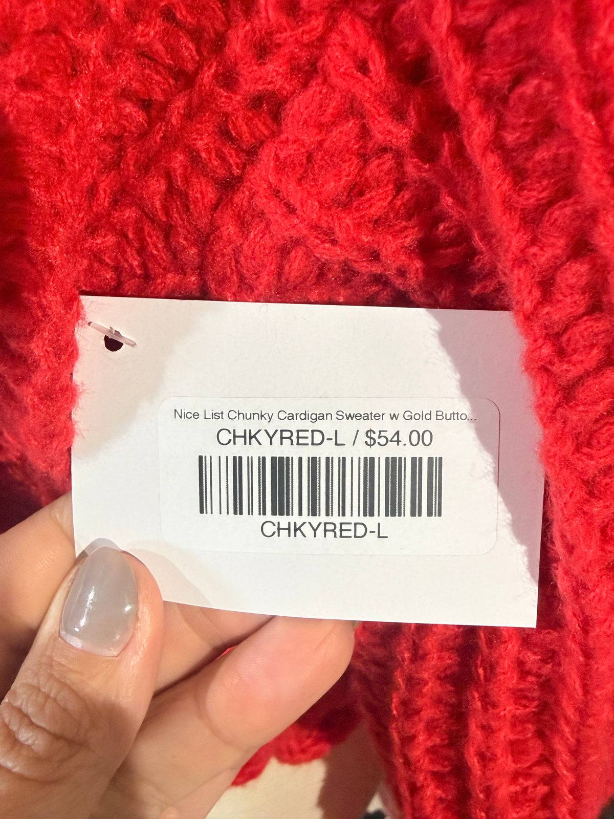 Womens Red Knit Sweater Large NWT $54