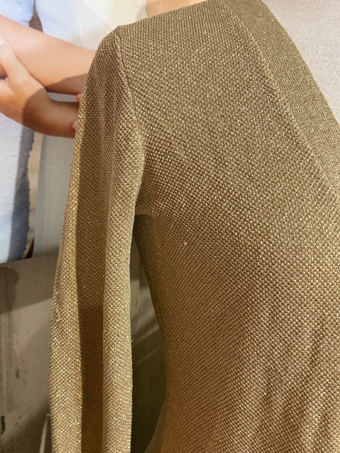 Womens Gold Shimmer Ralph Lauren Cardigan Large