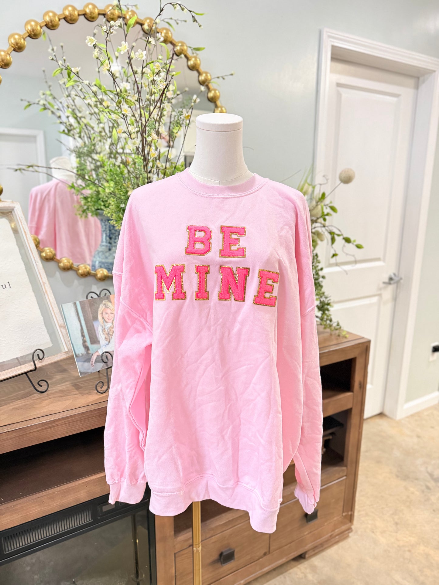 Womens Be Mine Puff Letters Sweatshirt 2X NWT