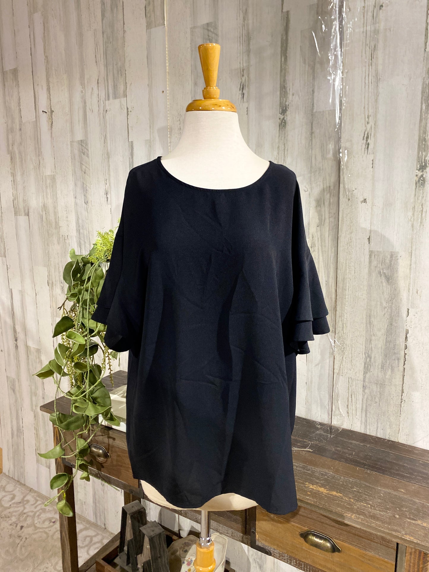 Womens Basic Black Blouse Sz Large