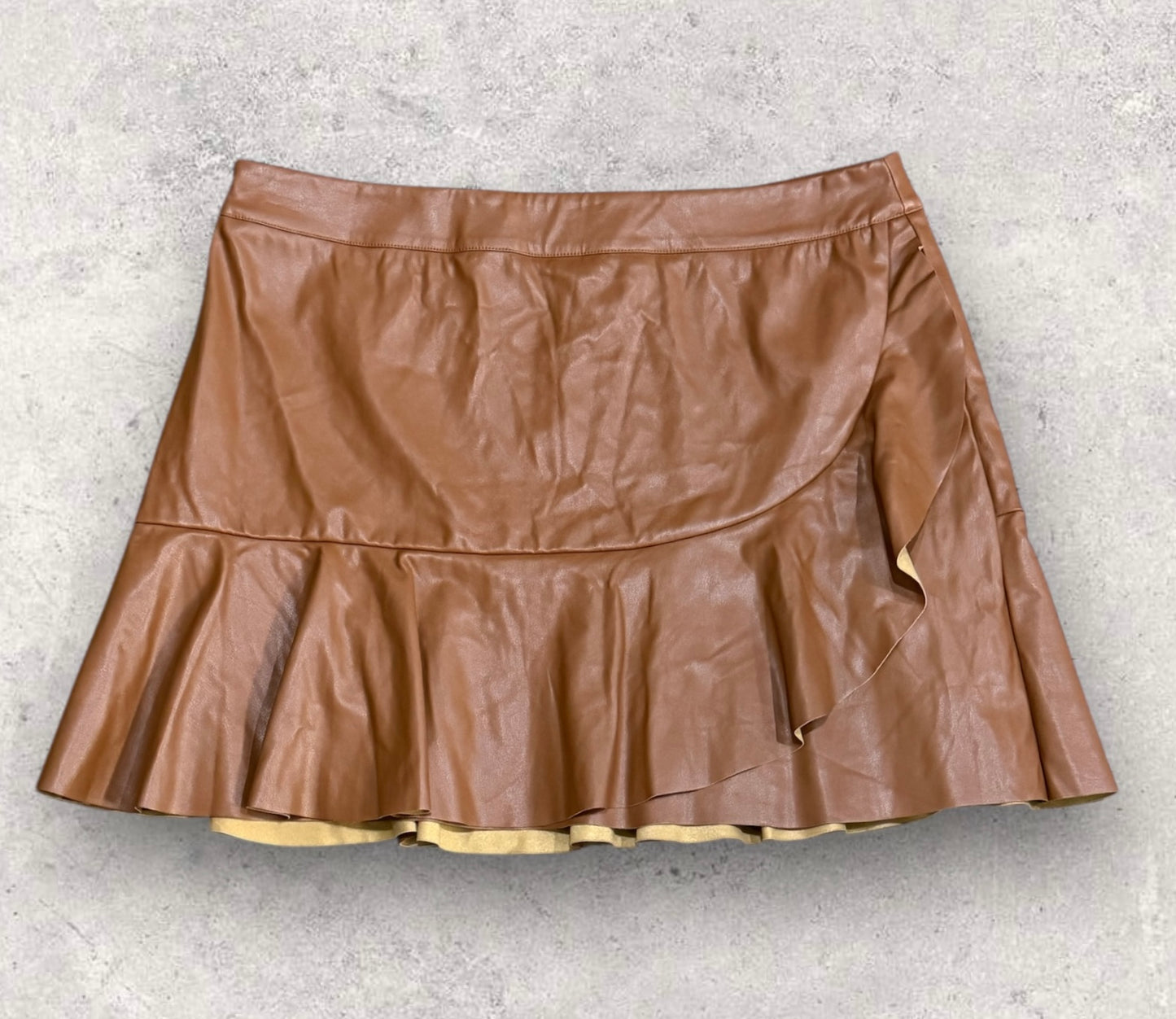 Womens Brown Faux Leather Skirt 2XL NWT $45