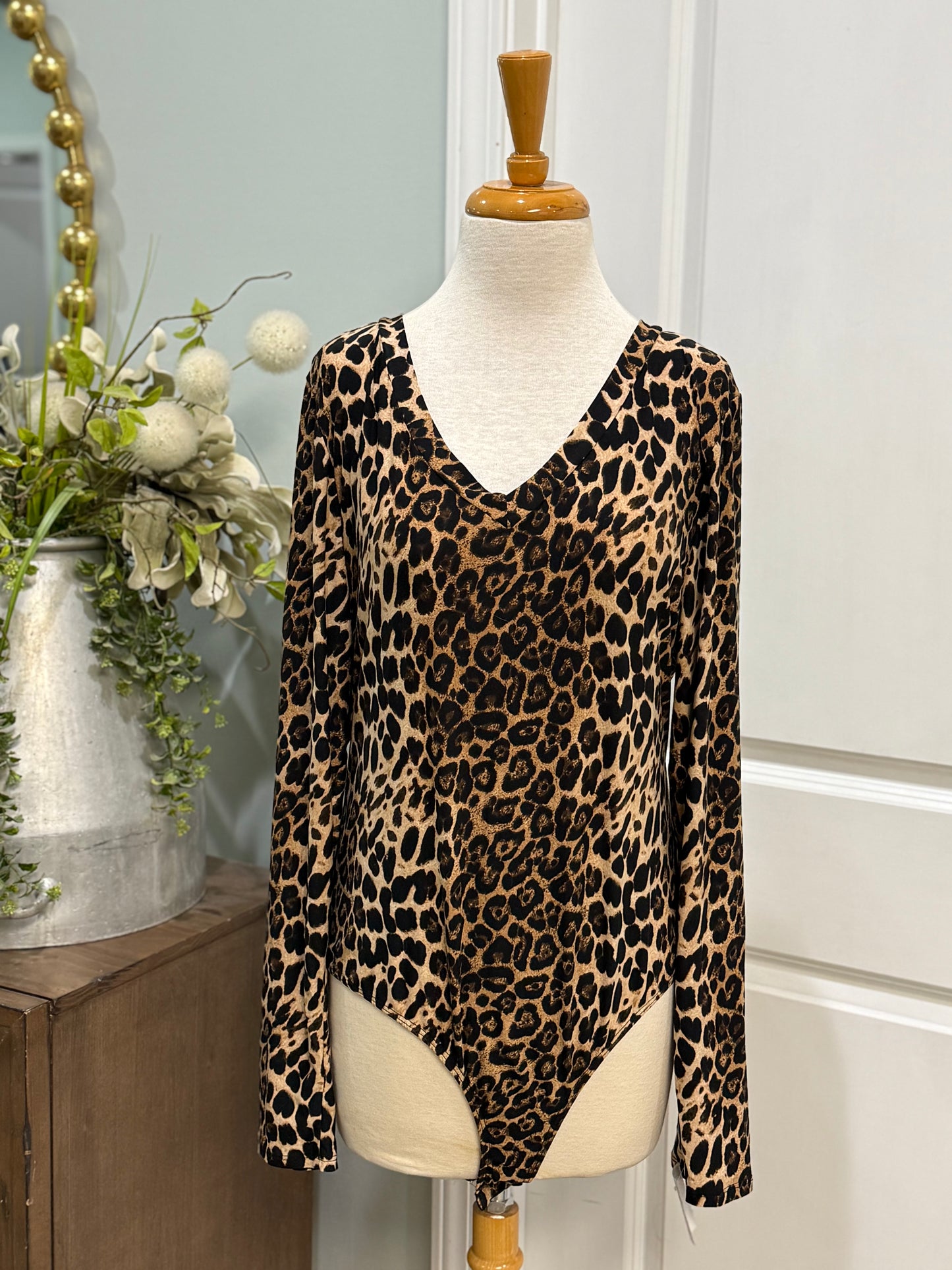 Womens Jodifl Leopard Bodysuit Size 1X