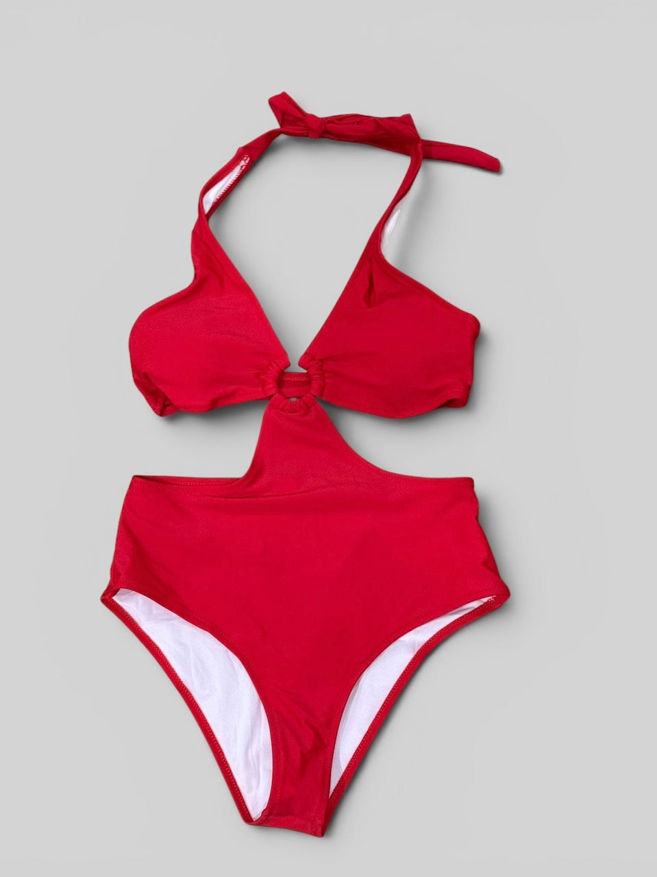 Womens Red One Piece Cutout Swimsuit Medium NWT