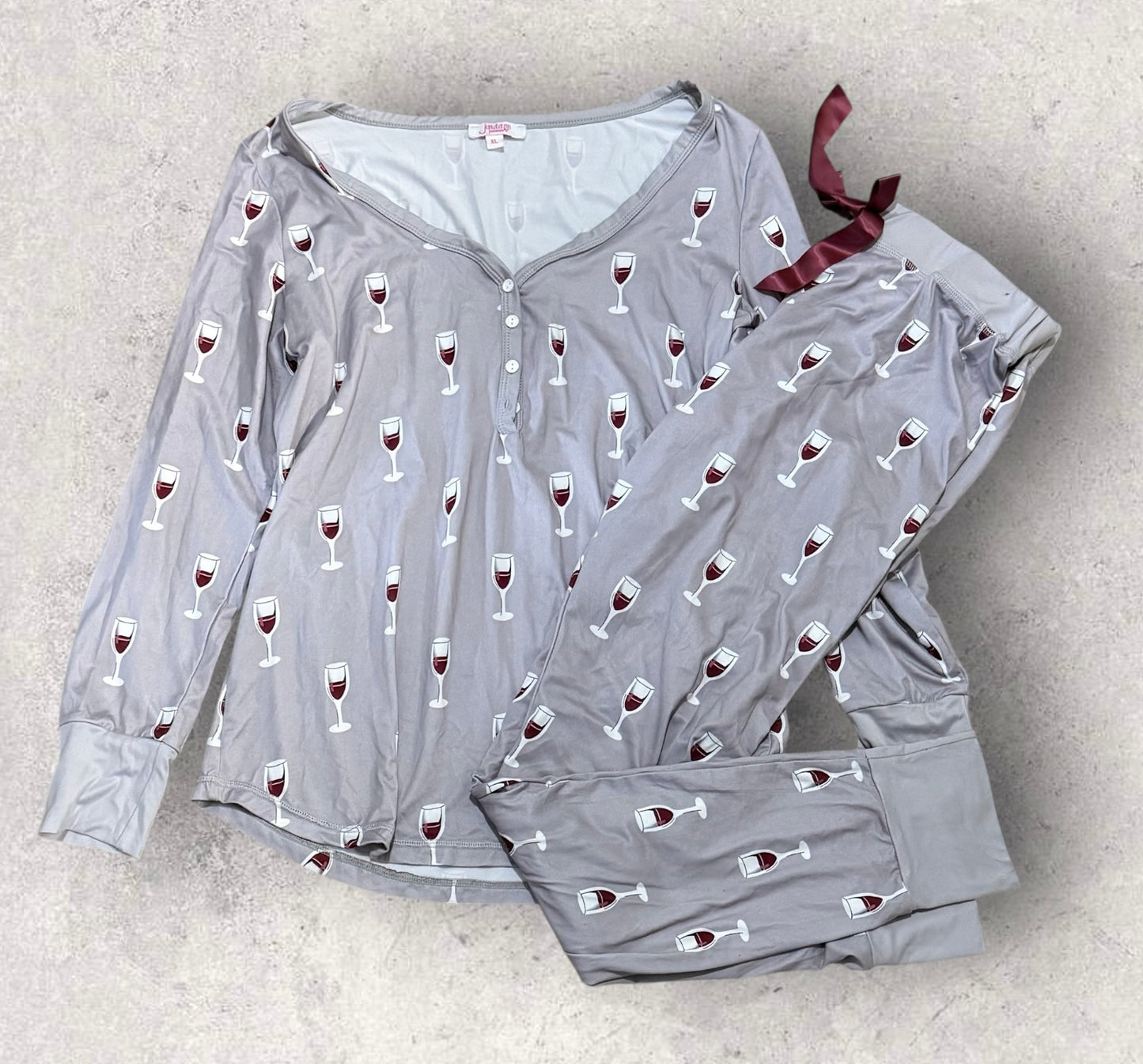Womens Jordan Jammies Wine Pajama Set Size XL
