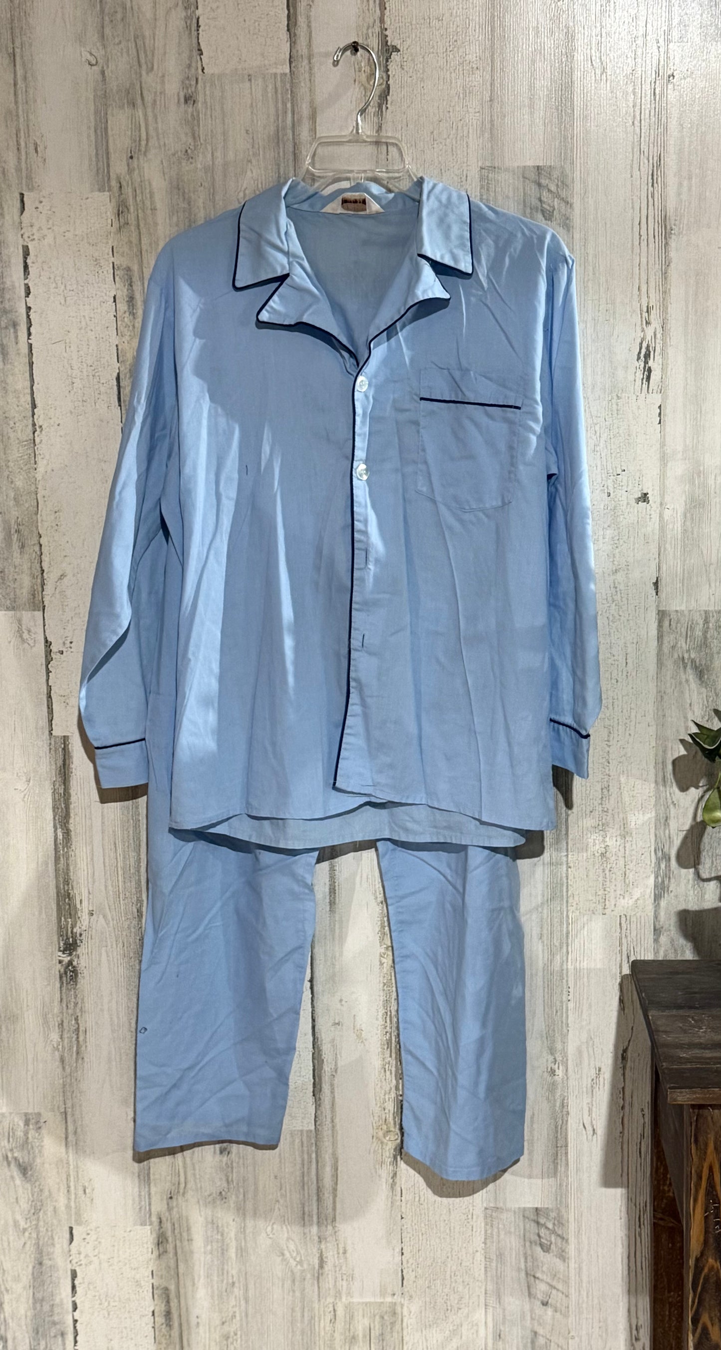 Mens Vintage Cotton Blend Pajama Set Size Large