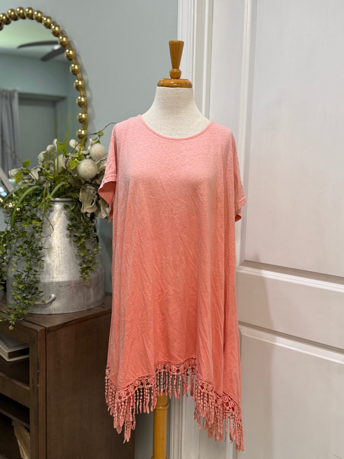 Womens Umgee Fringe Tunic Size 2XL