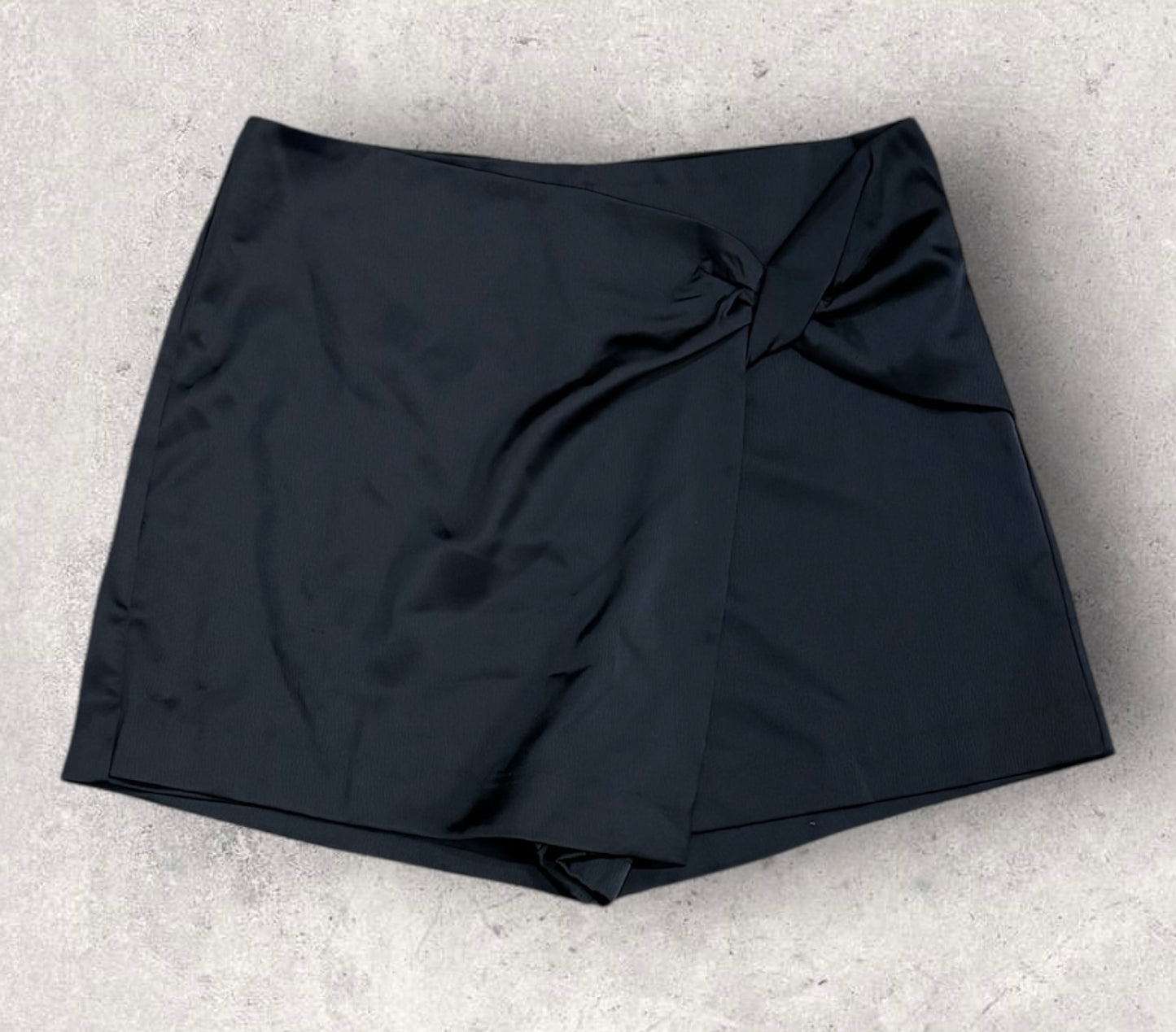 Womens Glam Black Satin Skort Size Medium