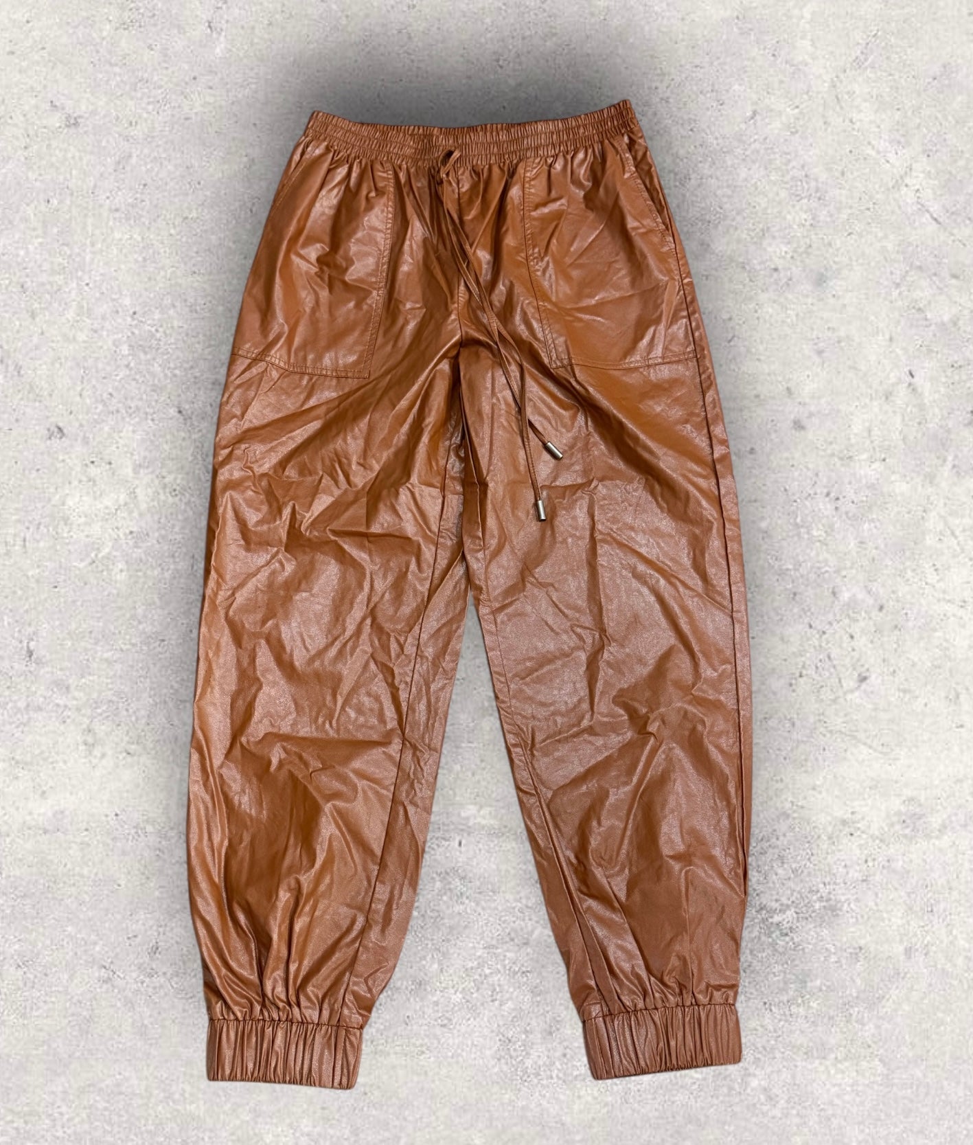 Womens Glam Faux Leather Pants Large