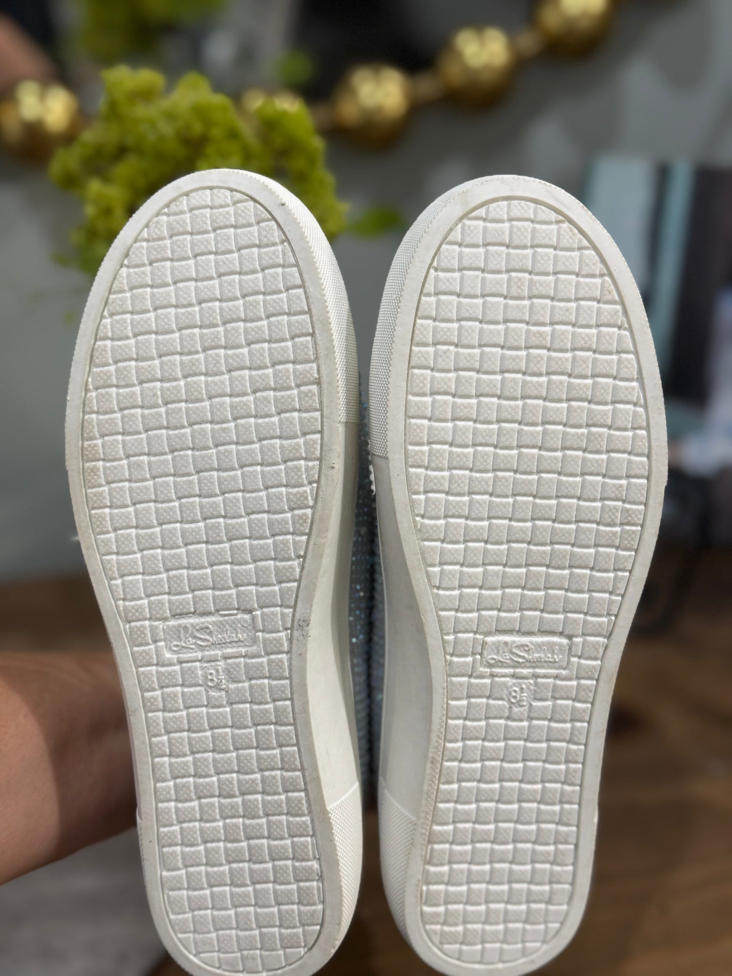 Womens Silver Glitter Sneakers Size 8.5