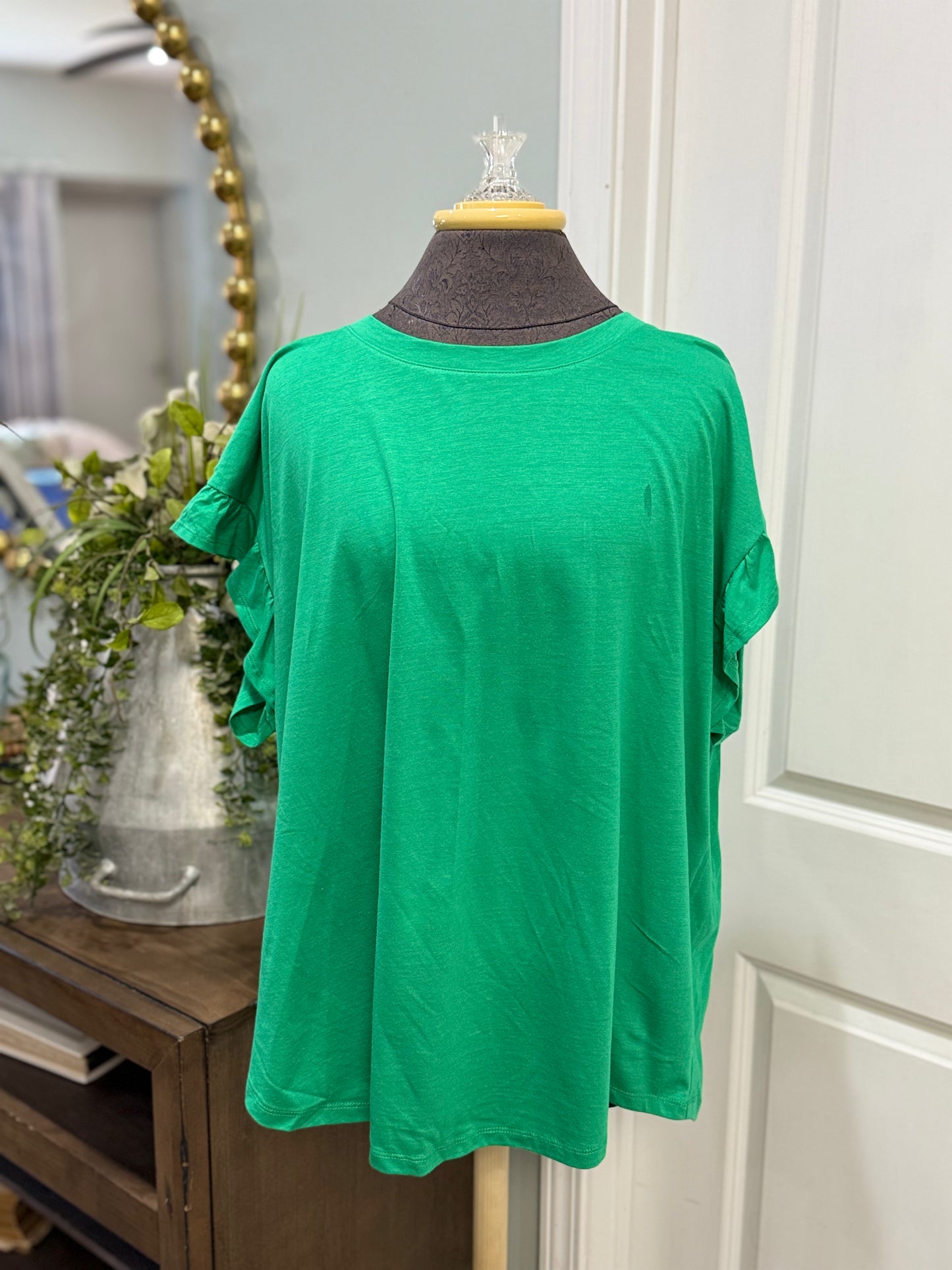 Womens Crown & Ivy Flutter Sleeve Blouse XL