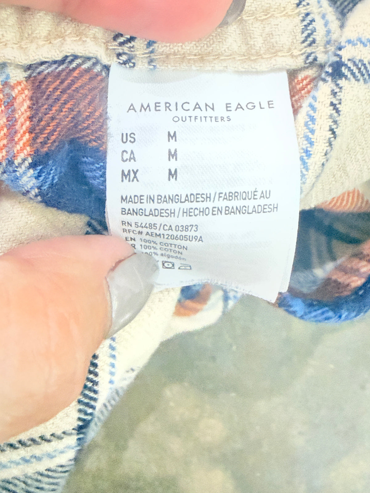 Mens American Eagle Flannel Button Down Medium EUC