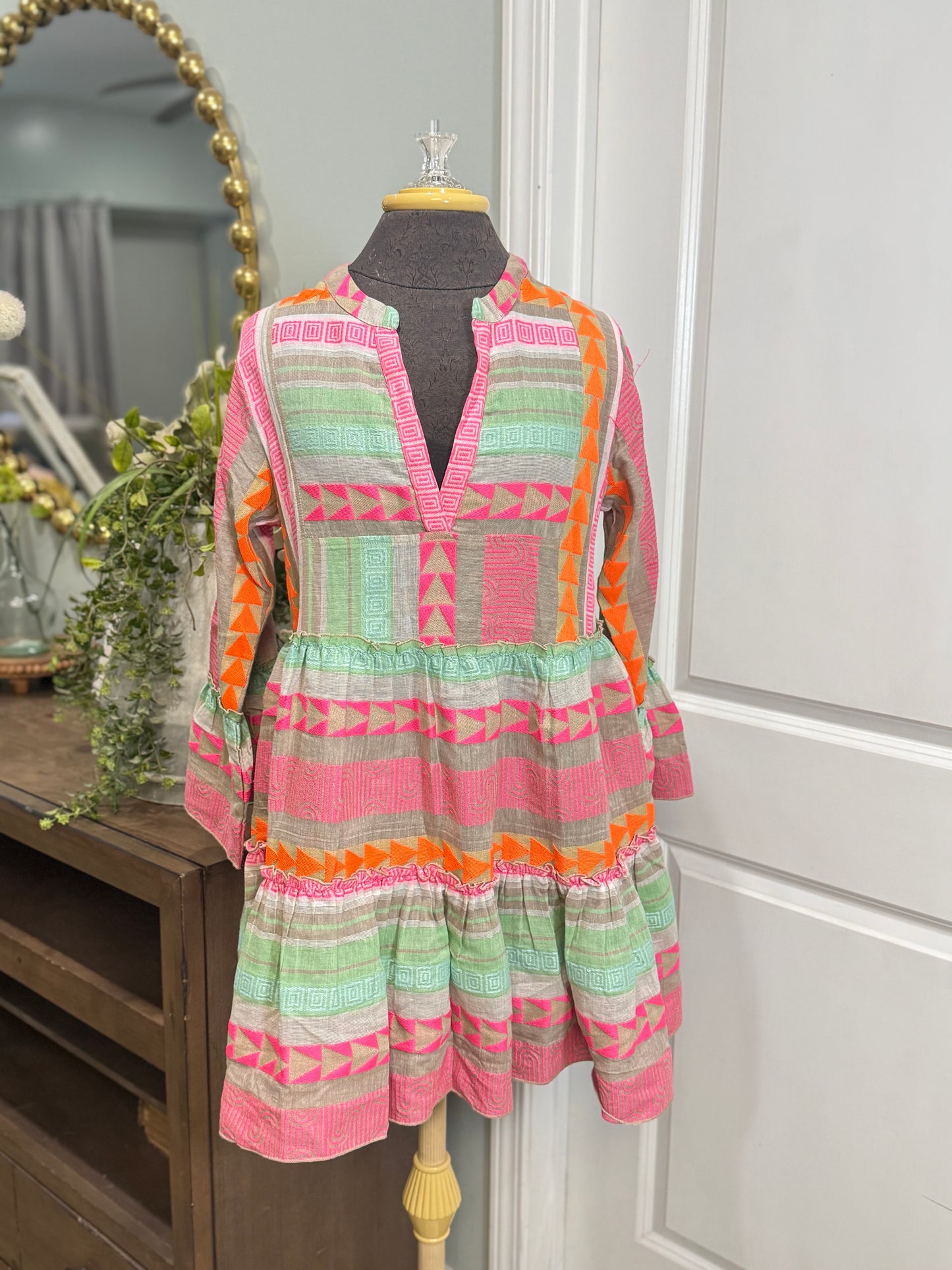 Womens En Creme Aztec Dress Small NWT $62
