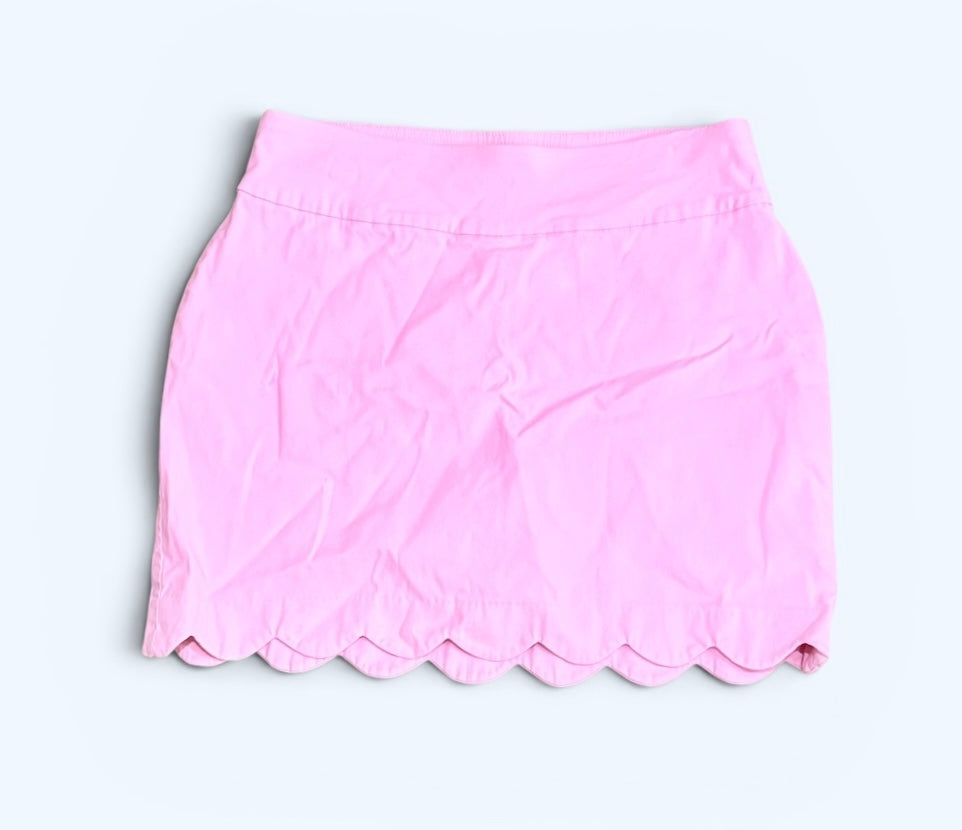 Womens Pink Scalloped Skirt Size 4 EUC