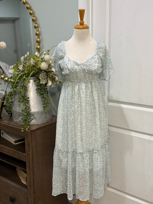 Womens In Bloom Smocked Floral Dress Size Medium
