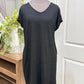 Womens Black Tshirt Dress Medium EUC