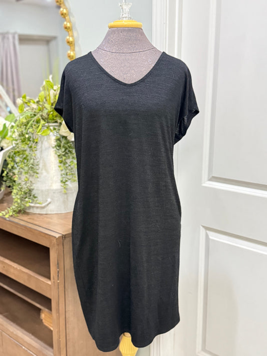 Womens Black Tshirt Dress Medium EUC