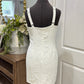 Womens Baby Pink White Dress Large EUC