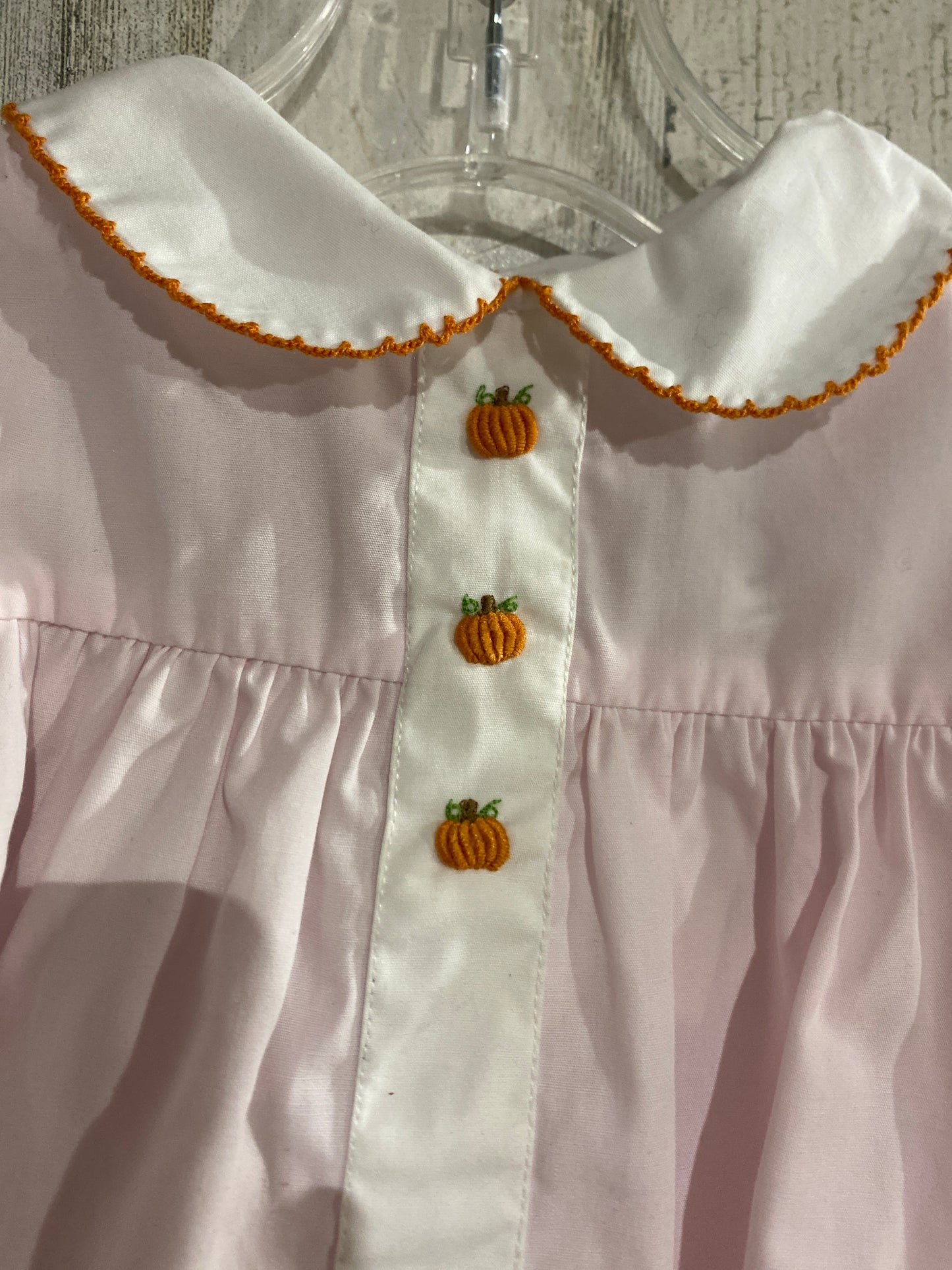 Girls Petit Ami Embroidered Pumpkin Top 3 Months