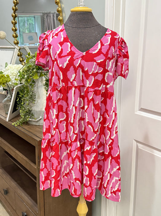 Womens Pink Leopard Umgee Dress Medium EUC