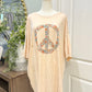 Womens Easel Peach Burnout Tshirt Large EUC