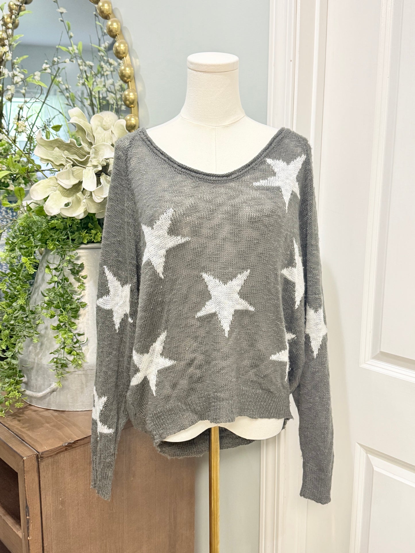 Womens Blank Paige Star Sweater Large EUC