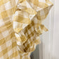 Womens Yellow Checkered Peplum Blouse 1X EUC