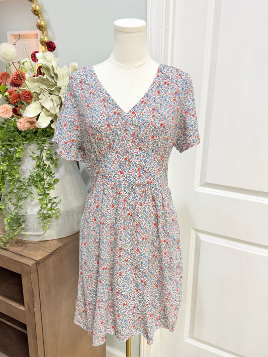Womens Loft Floral Midi Dress Size 4 EUC