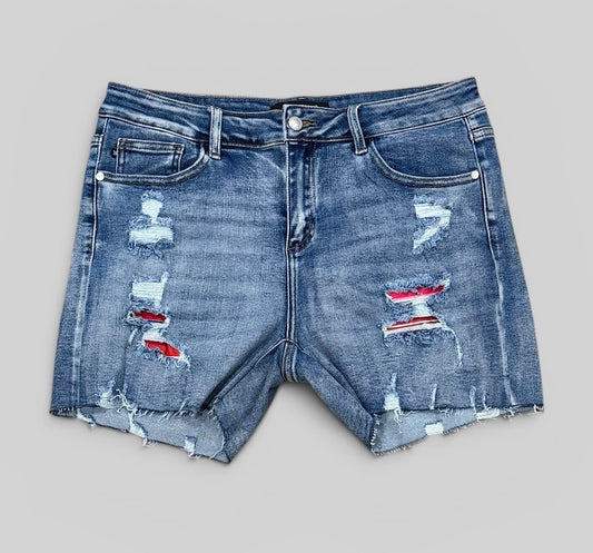 Womens Judy Blue Denim Shorts XL EUC