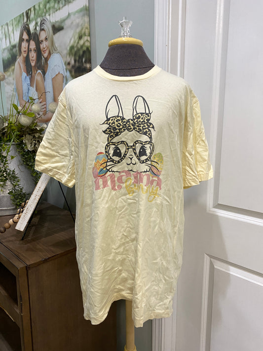 Womens Mama Bunny Easter Tshirt XLarge/Large