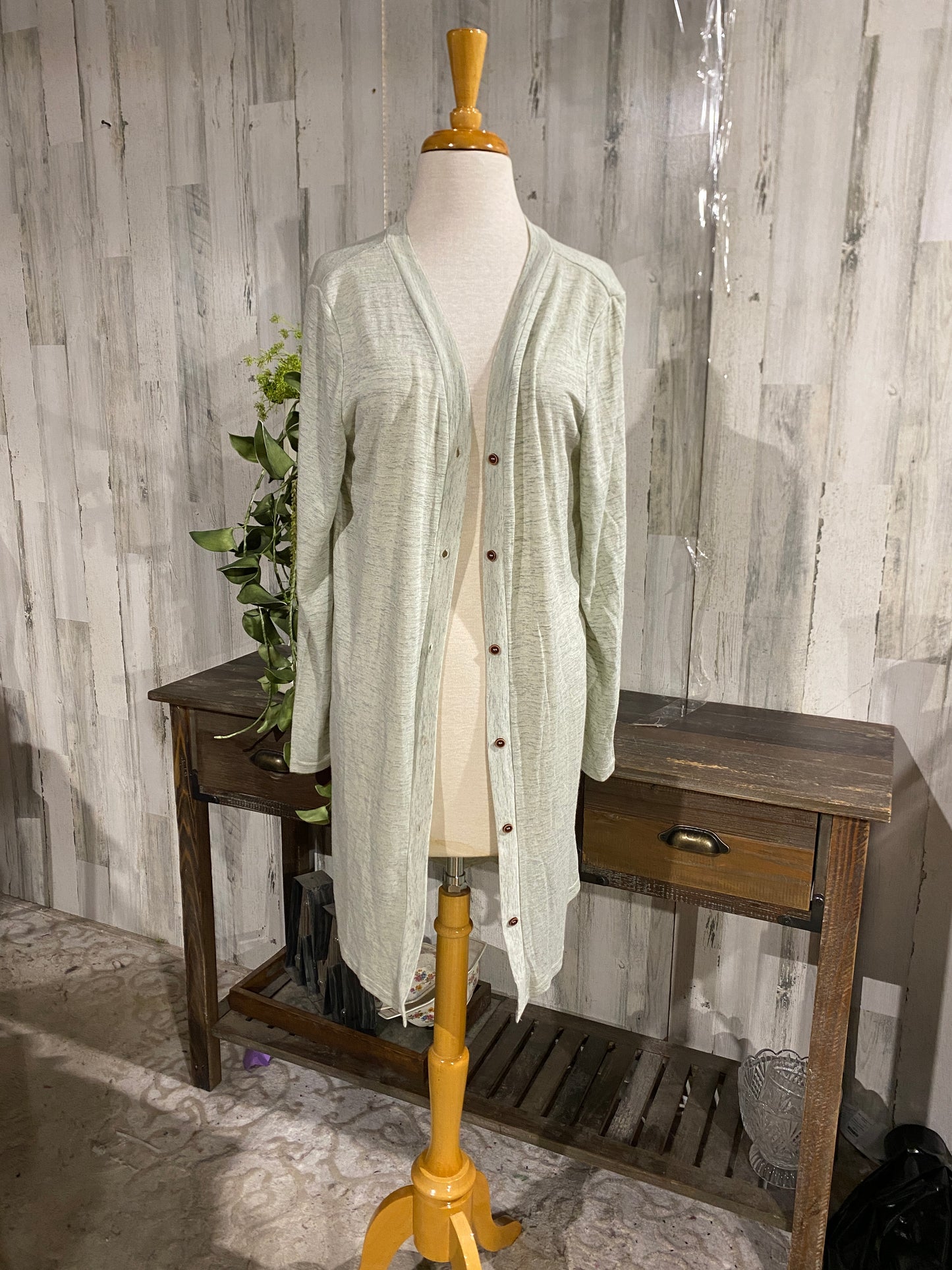 Womens Ash Green Cardigan Small