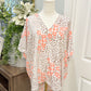 Womens Jodifl Leopard Oversized Blouse Medium EUC