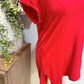 Womens Red Vneck Tshirt Small EUC