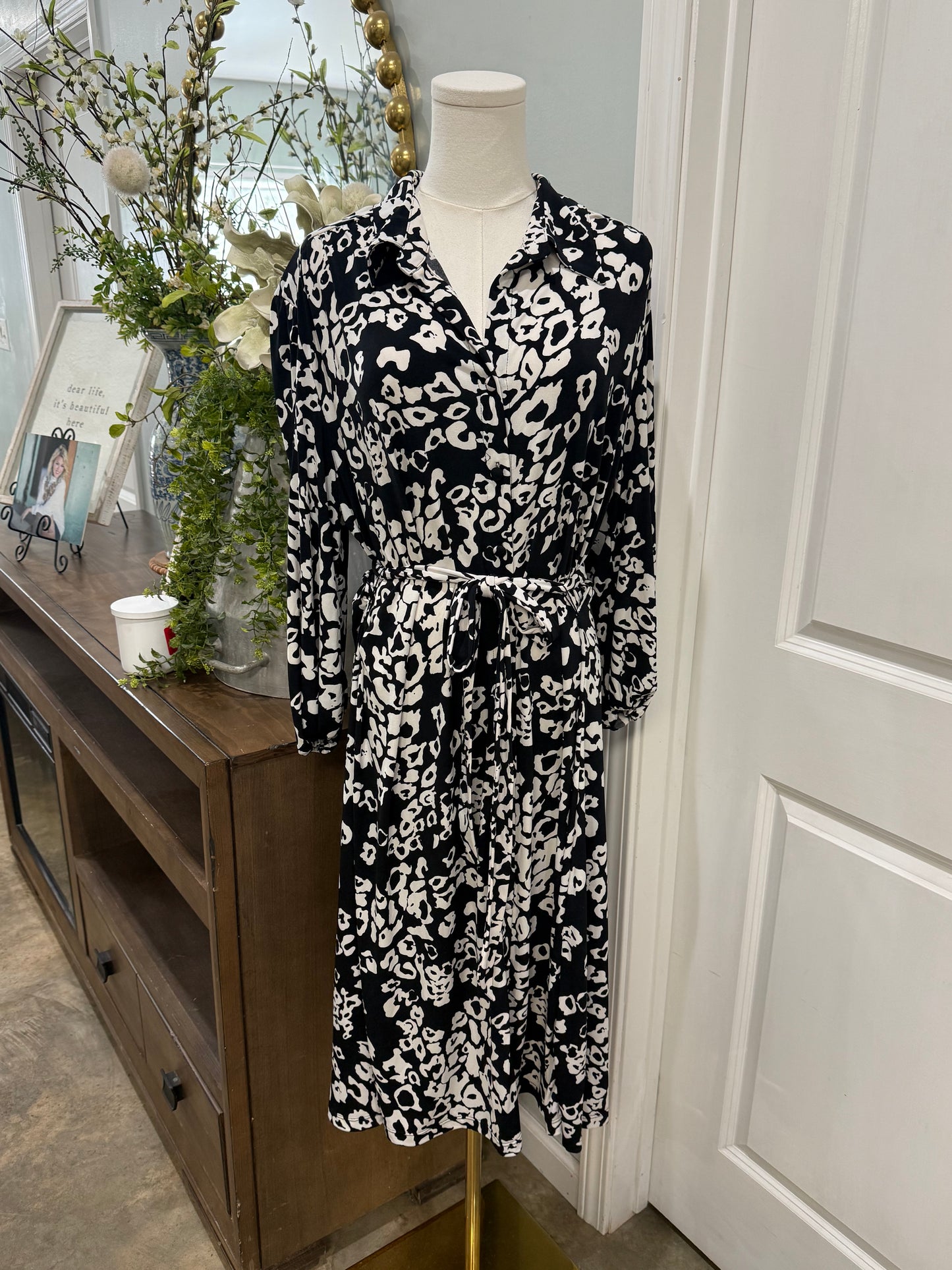Womens Worthington Black Leopard Maxi Dress 20W