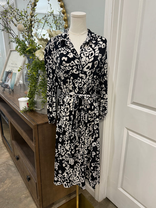 Womens Worthington Black Leopard Maxi Dress 20W
