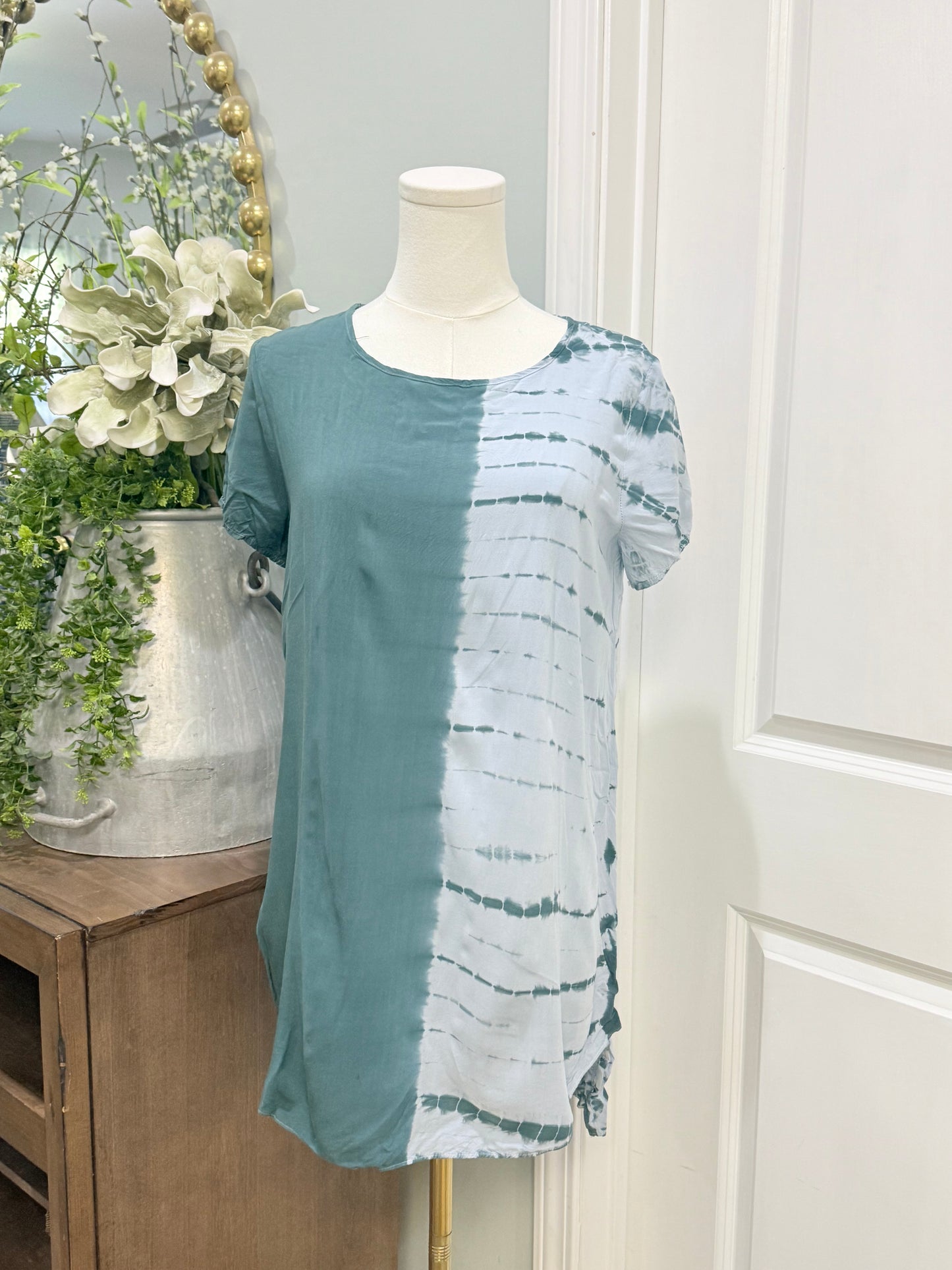Womens Green Tie Dye Dress Small EUC