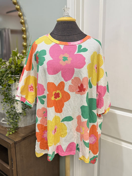 Womens Hopely Floral Blouse 1X & 3X NWT