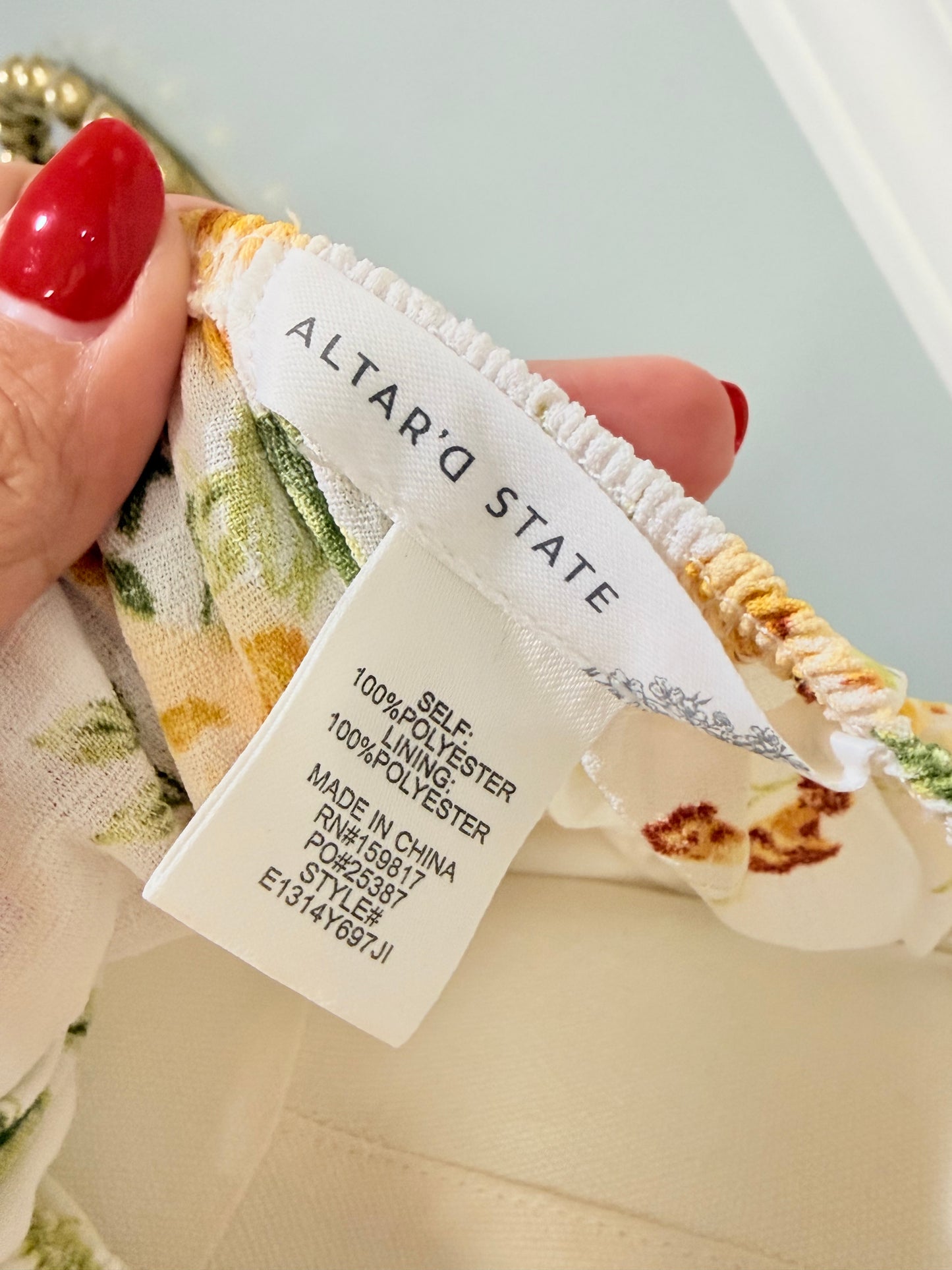 Womens Altard State White Floral Mini Dress XS EUC